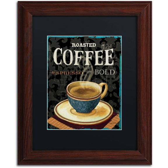 Trademark Fine Art "Today's Coffee IV" Canvas Art by Lisa Audit, Black Matte, Wood Frame