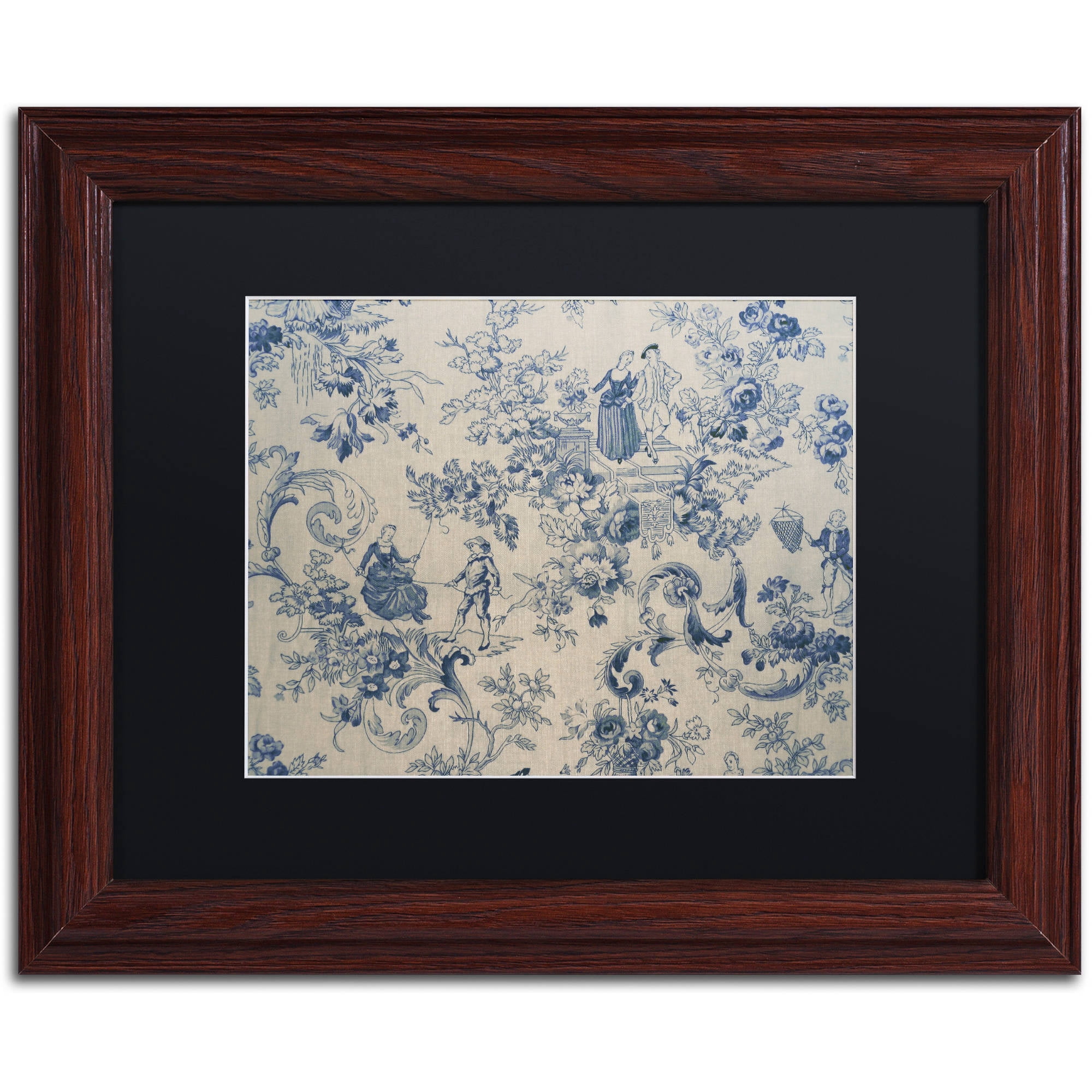 Trademark Fine Art "Toile Fabrics I" Canvas Art by Color Bakery Black Matte, Wood Frame