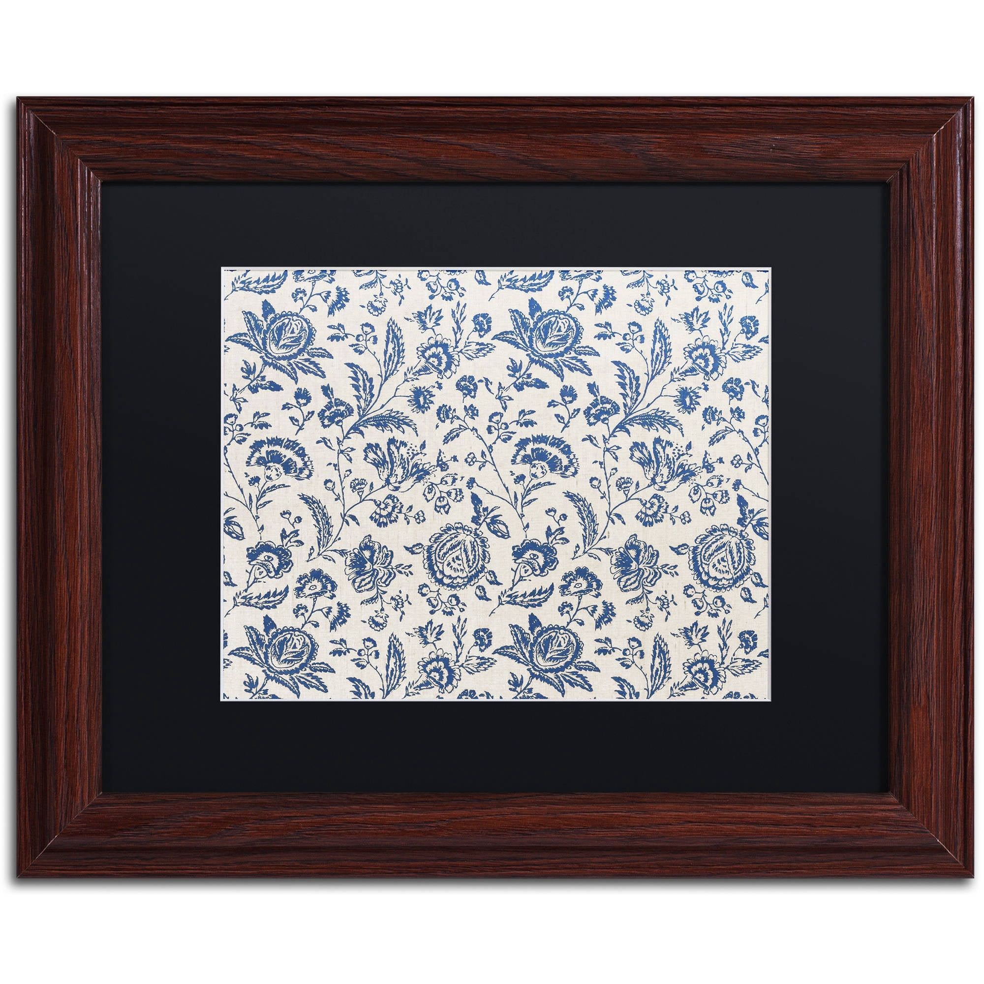 Trademark Fine Art "Toile Fabrics IX" Canvas Art by Color Bakery Black Matte, Wood Frame