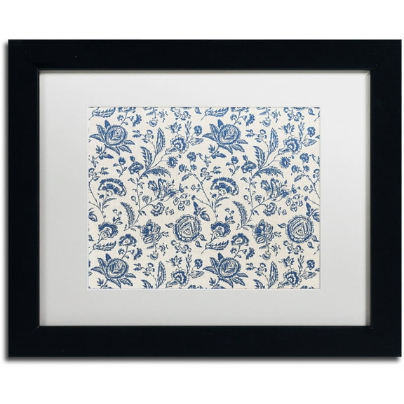 Trademark Fine Art "Toile Fabrics IX" Canvas Art by Color Bakery White Matte, Black Frame