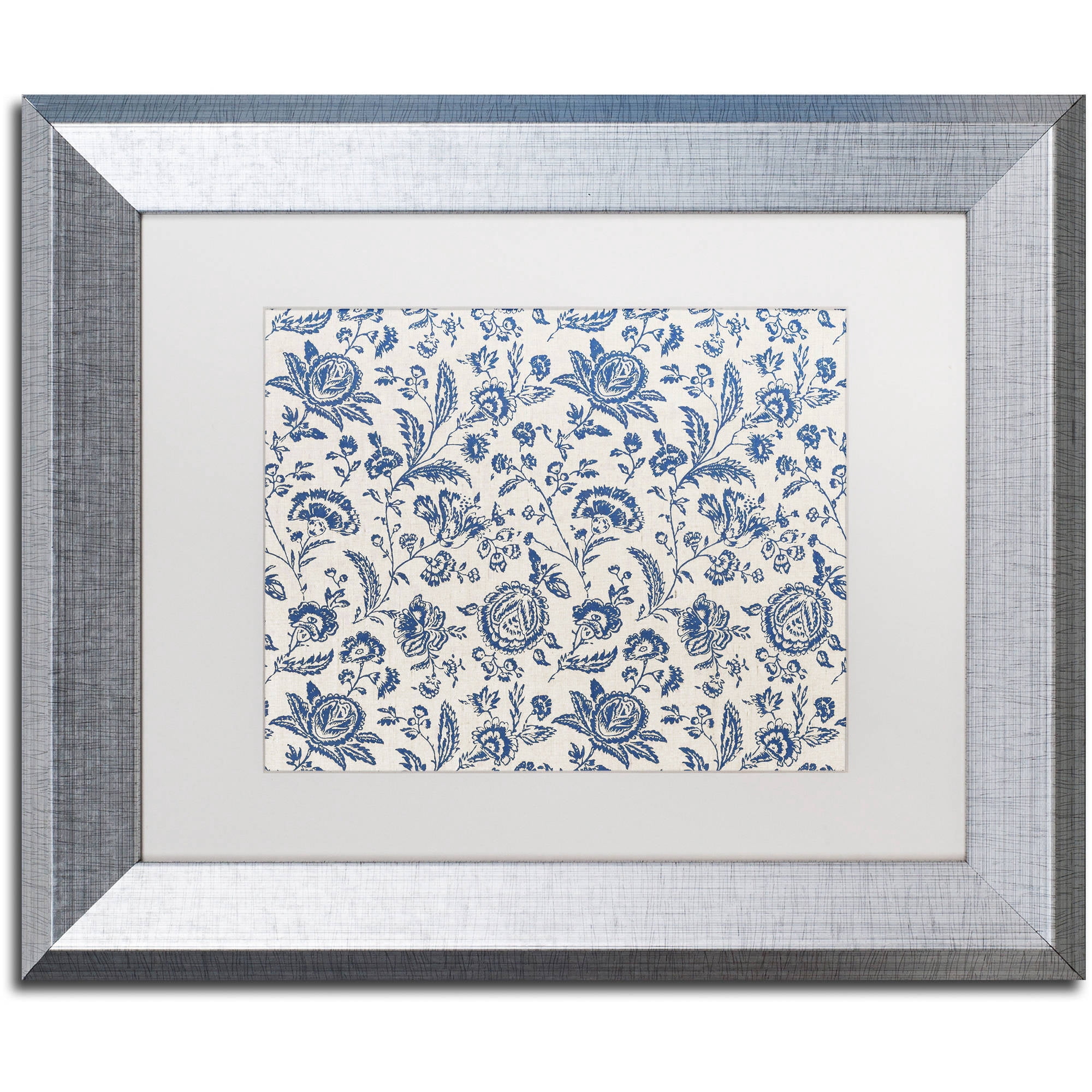 Trademark Fine Art "Toile Fabrics IX" Canvas Art by Color Bakery White Matte, Silver Frame