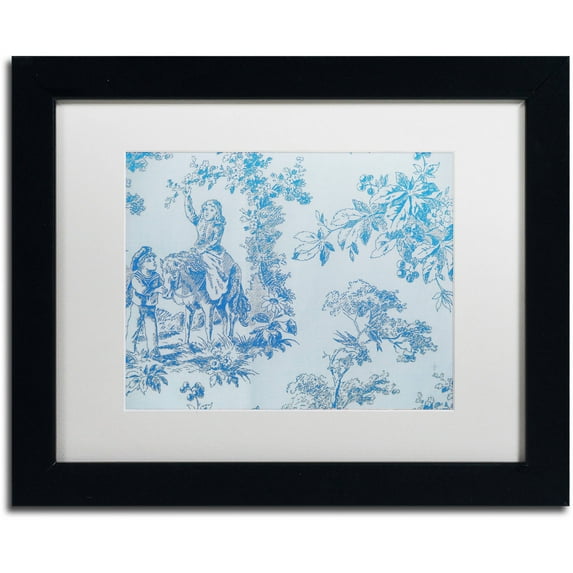 Trademark Fine Art "Toile Fabrics V" Canvas Art by Color Bakery White Matte, Black Frame