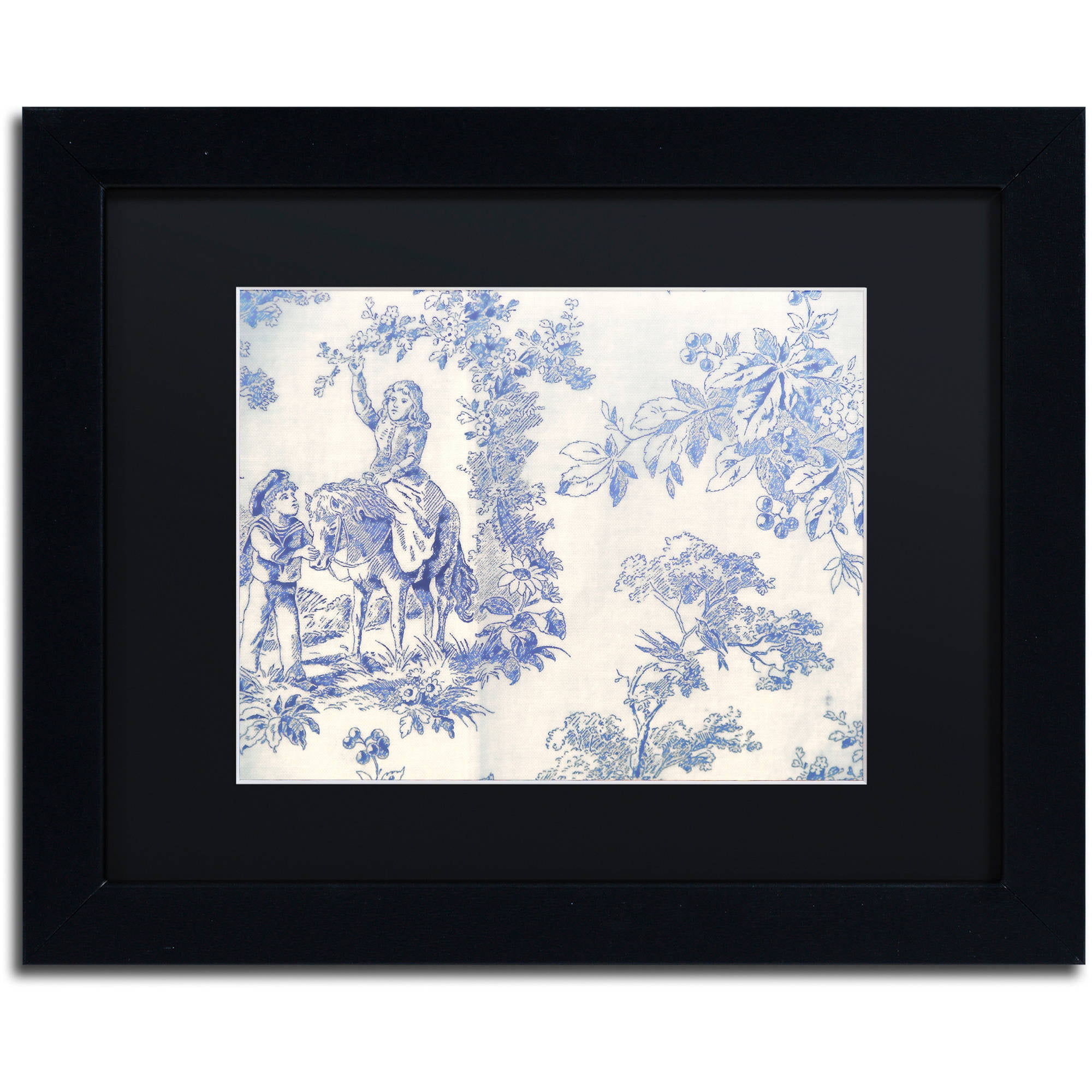 Trademark Fine Art "Toile Fabrics VI" Canvas Art by Color Bakery Black Matte, Black Frame