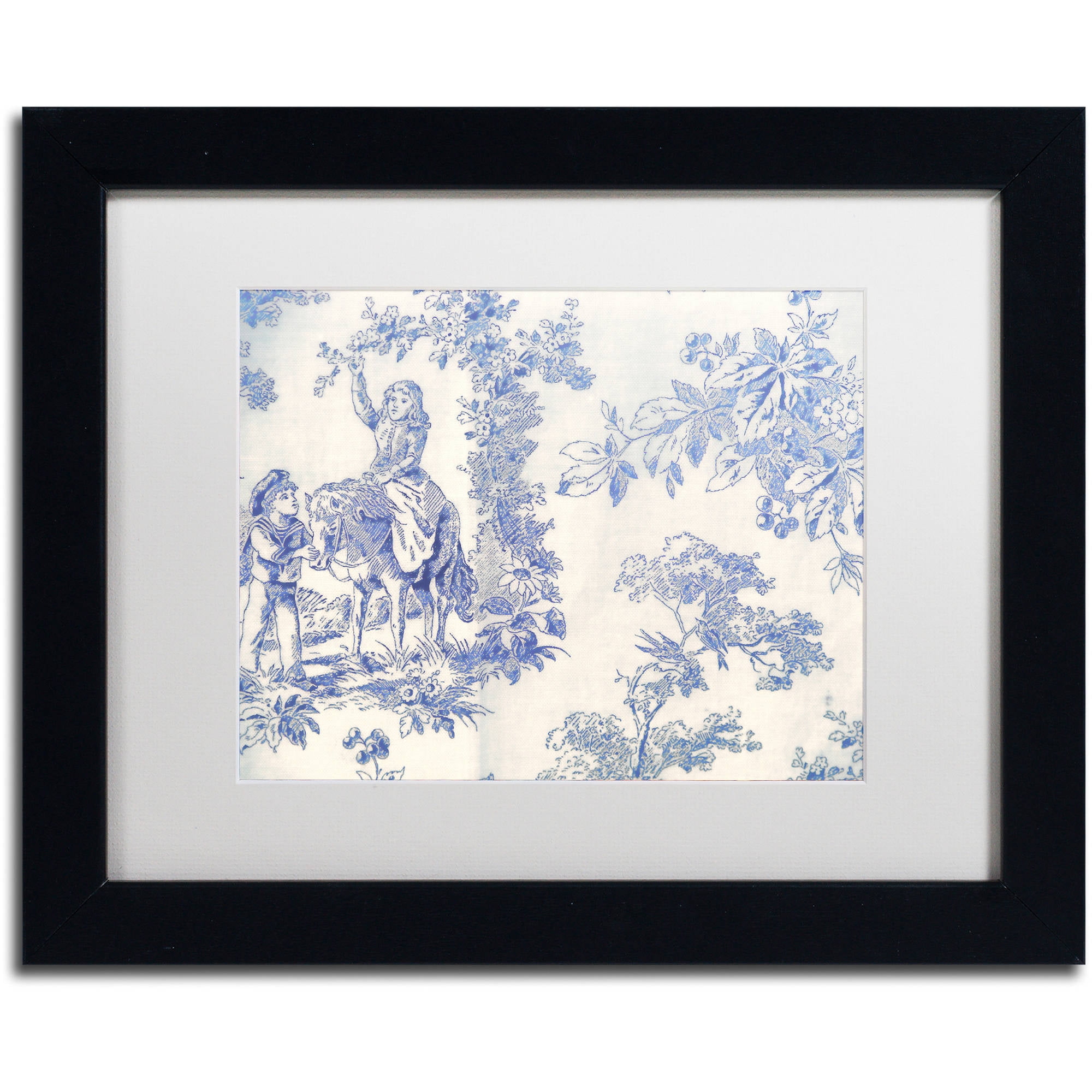 Trademark Fine Art "Toile Fabrics VI" Canvas Art by Color Bakery White Matte, Black Frame