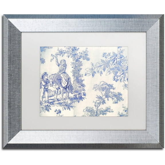 Trademark Fine Art "Toile Fabrics VI" Canvas Art by Color Bakery White Matte, Silver Frame