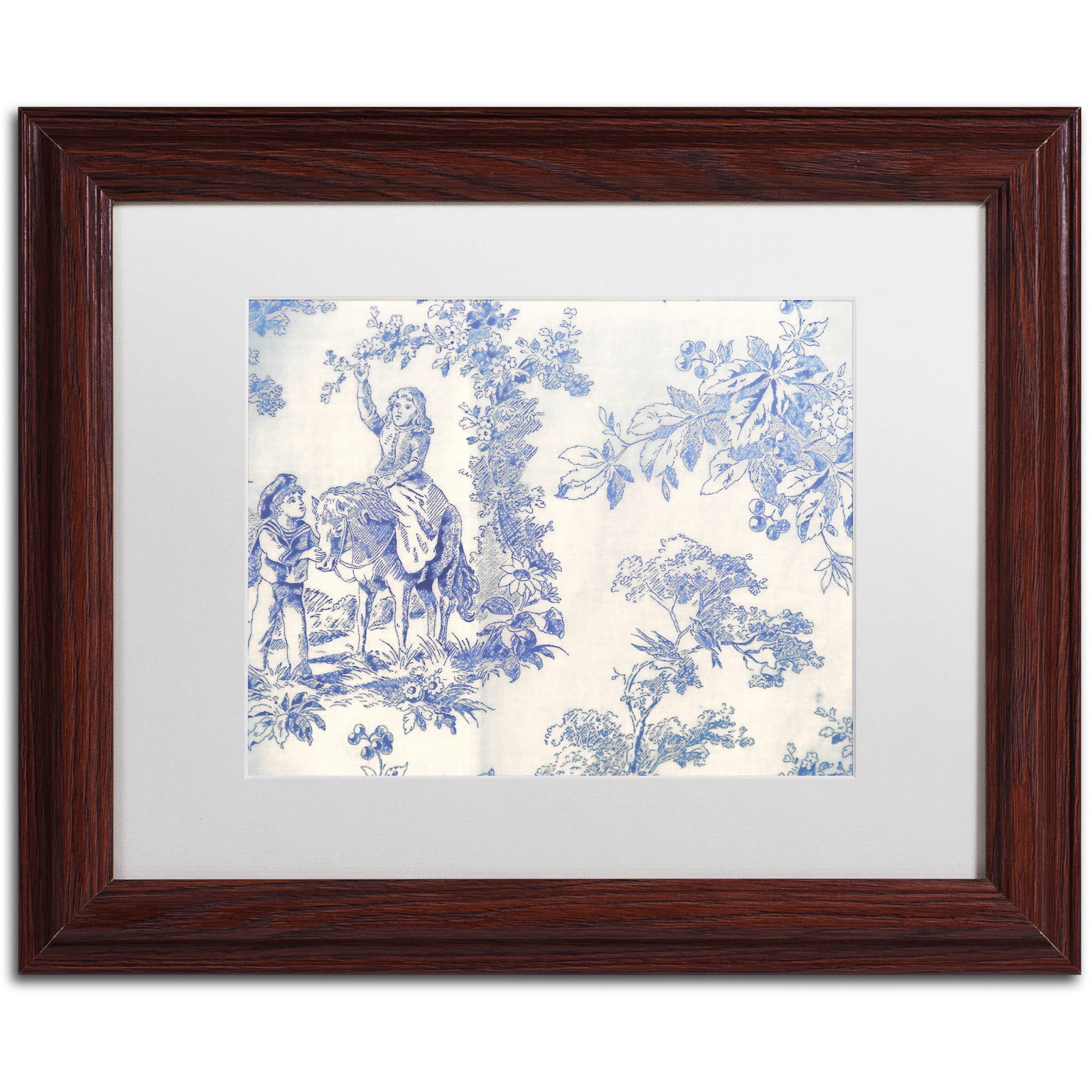 Trademark Fine Art "Toile Fabrics VI" Canvas Art by Color Bakery White Matte, Wood Frame