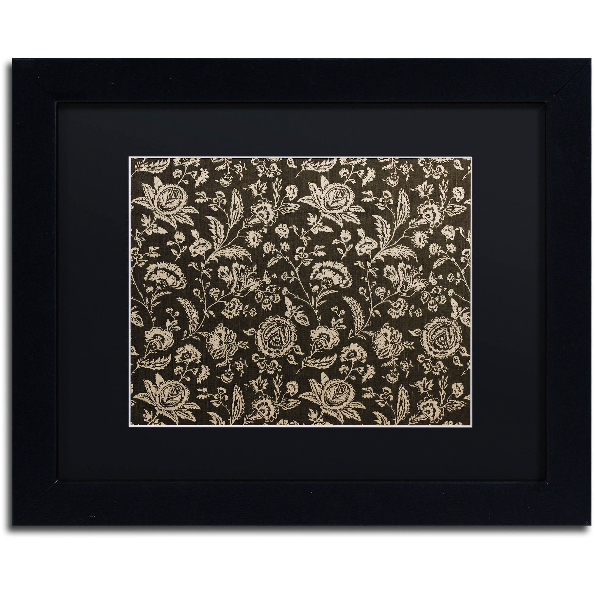 Trademark Fine Art "Toile Fabrics VIII" Canvas Art by Color Bakery Black Matte, Black Frame