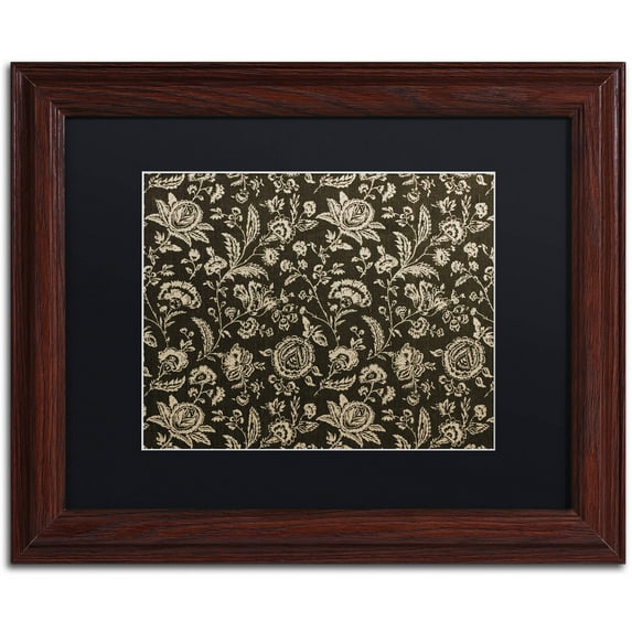 Trademark Fine Art "Toile Fabrics VIII" Canvas Art by Color Bakery Black Matte, Wood Frame