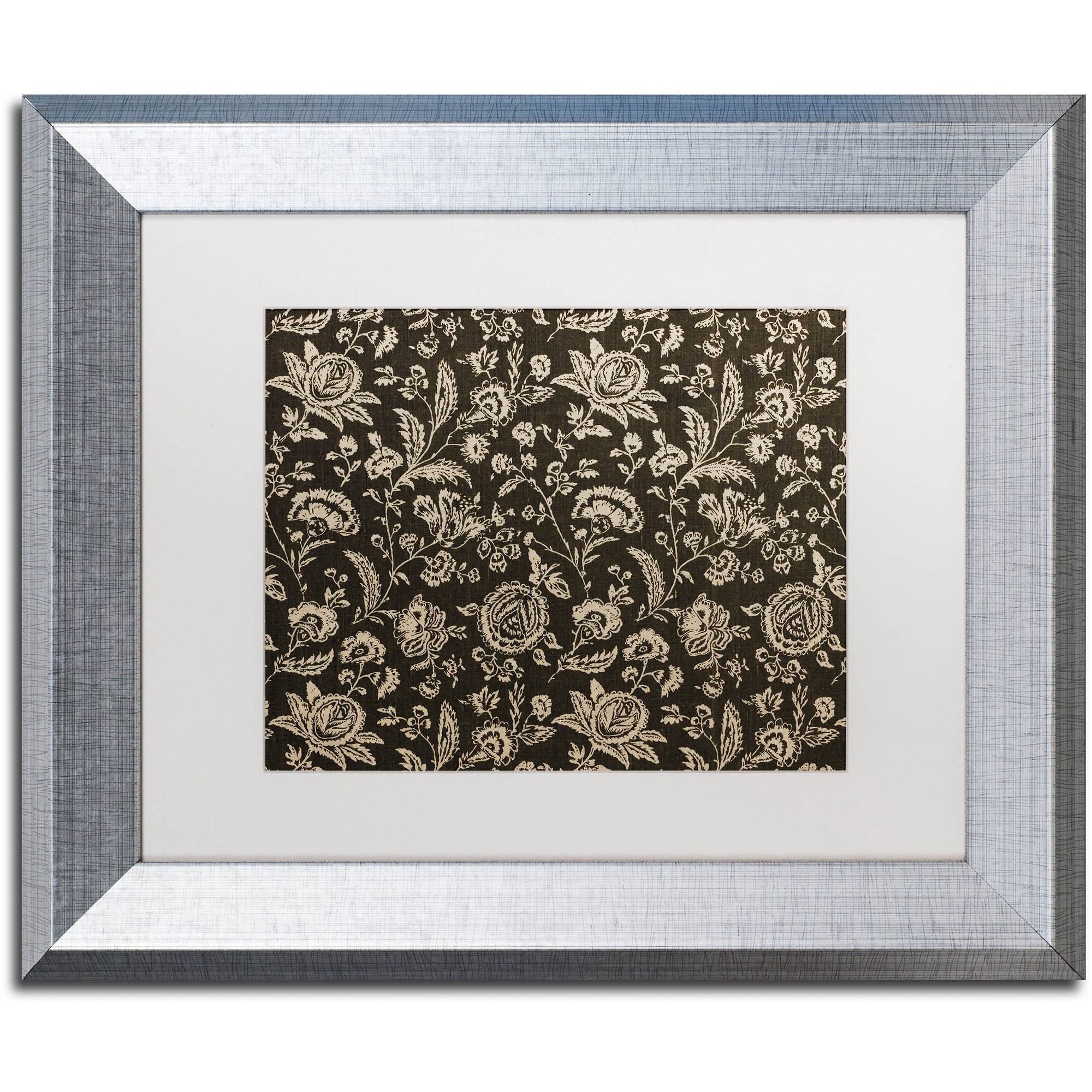 Trademark Fine Art "Toile Fabrics VIII" Canvas Art by Color Bakery White Matte, Silver Frame