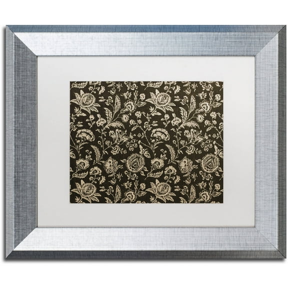 Trademark Fine Art "Toile Fabrics VIII" Canvas Art by Color Bakery White Matte, Silver Frame