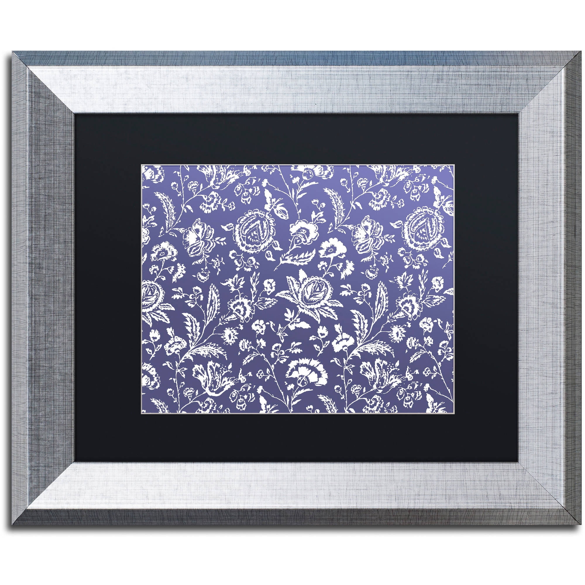 Trademark Fine Art "Toile Fabrics X" Canvas Art by Color Bakery Black Matte, Silver Frame