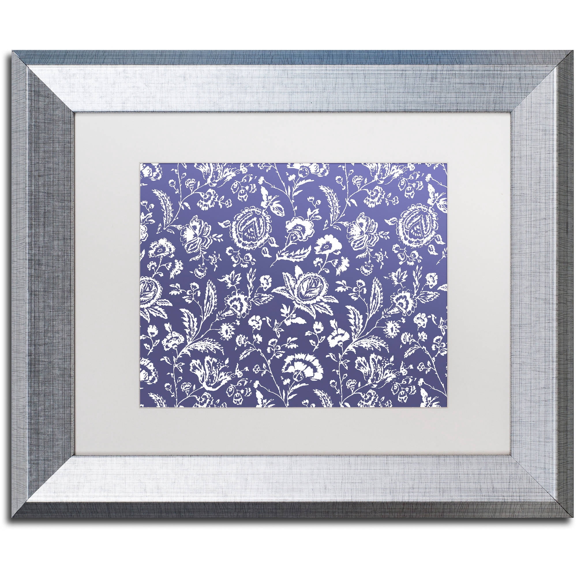 Trademark Fine Art "Toile Fabrics X" Canvas Art by Color Bakery White Matte, Silver Frame