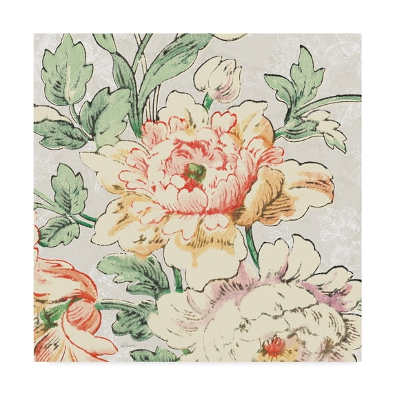 Trademark Fine Art 'Toile Roses VI Cottage' Canvas Art by Sue Schlabach