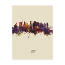 Trademark Fine Art 'Tokyo Japan Skyline Portrait III' Canvas Art by Michael Tompsett