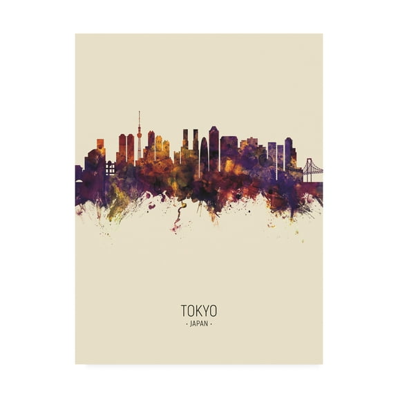 Trademark Fine Art 'Tokyo Japan Skyline Portrait III' Canvas Art by Michael Tompsett