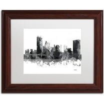 Trademark Fine Art "Toledo Ohio Skyline BG-1" Canvas Art by Marlene Watson, White Matte, Wood Frame