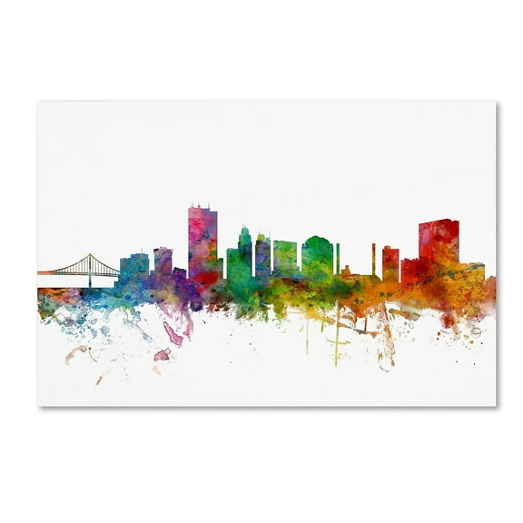Trademark Fine Art "Toledo Ohio Skyline" Canvas Art by Michael Tompsett