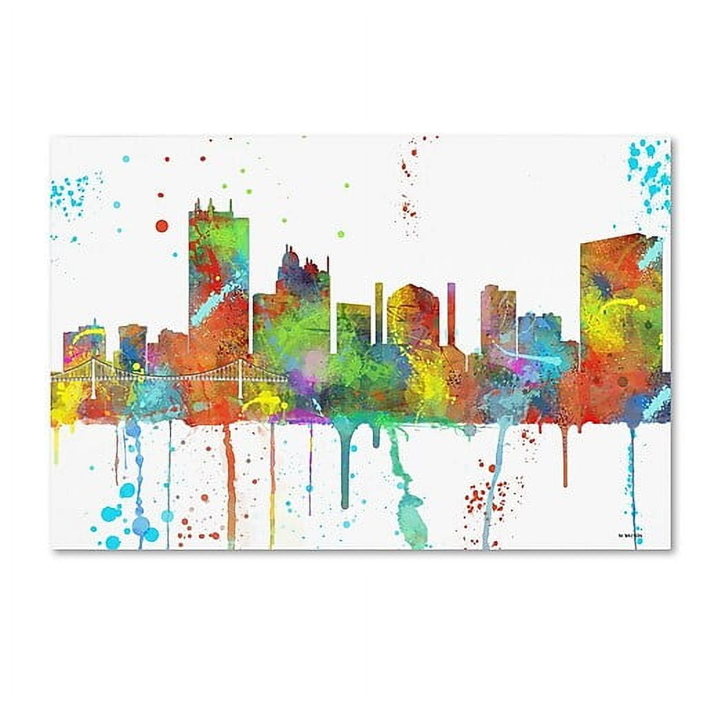 Colorful Toledo Ohio Skyline Gallery-Wrapped Canvas Art
