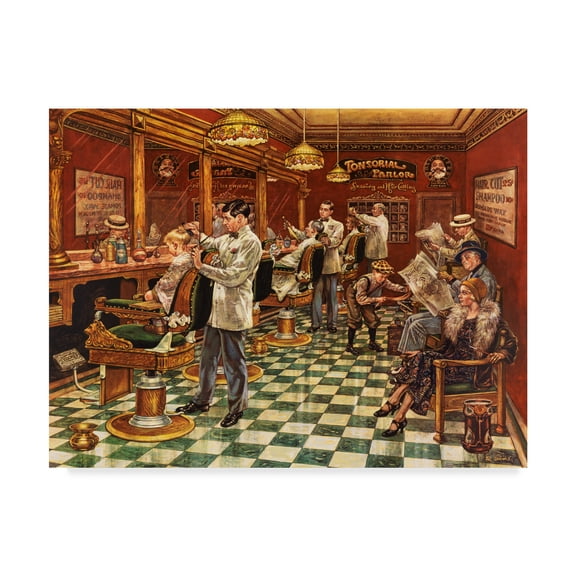 Trademark Fine Art 'Tonsorial Parlor' Canvas Art by Lee Dubin