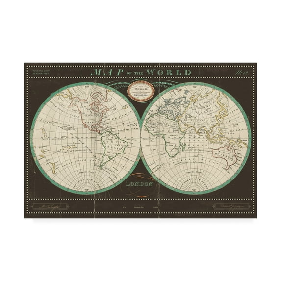Trademark Fine Art 'Torkingtons World Map Slate' Canvas Art by Sue Schlabach