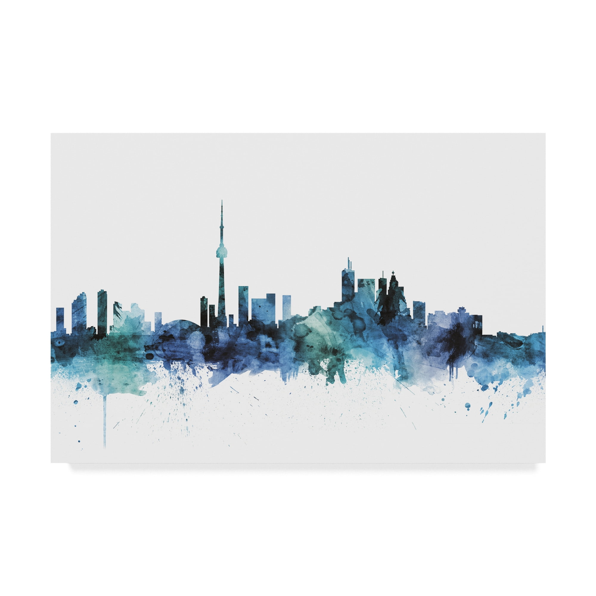 Trademark Fine Art 'Toronto Canada Blue Teal Skyline' Canvas Art by Michael Tompsett