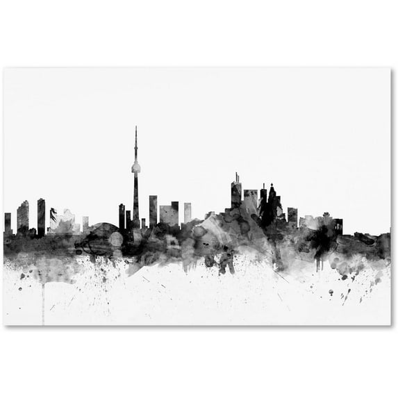Trademark Fine Art "Toronto Canada Skyline B&W" Canvas Art by Michael Tompsett