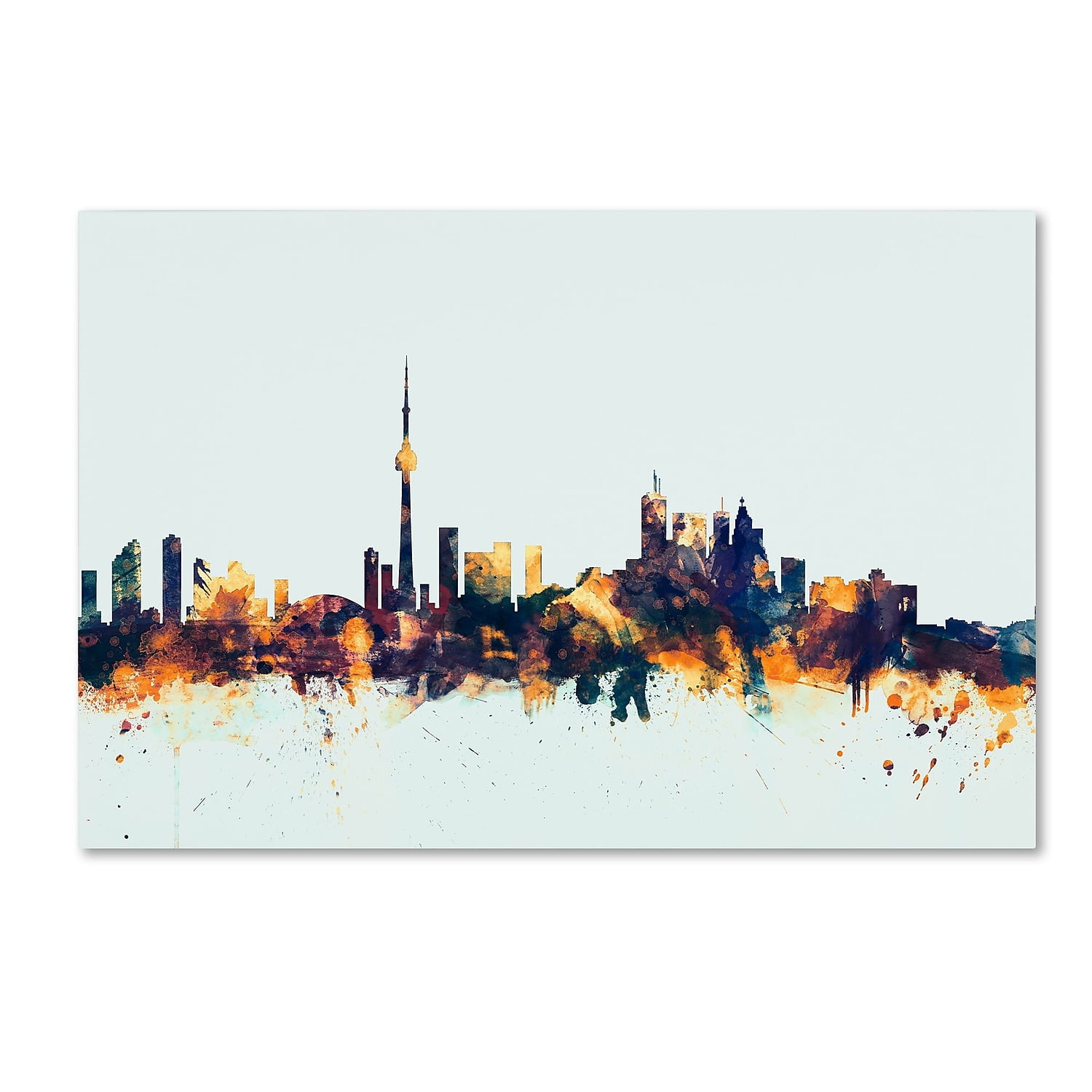 Trademark Fine Art "Toronto Canada Skyline Blue" Canvas Art by Michael Tompsett