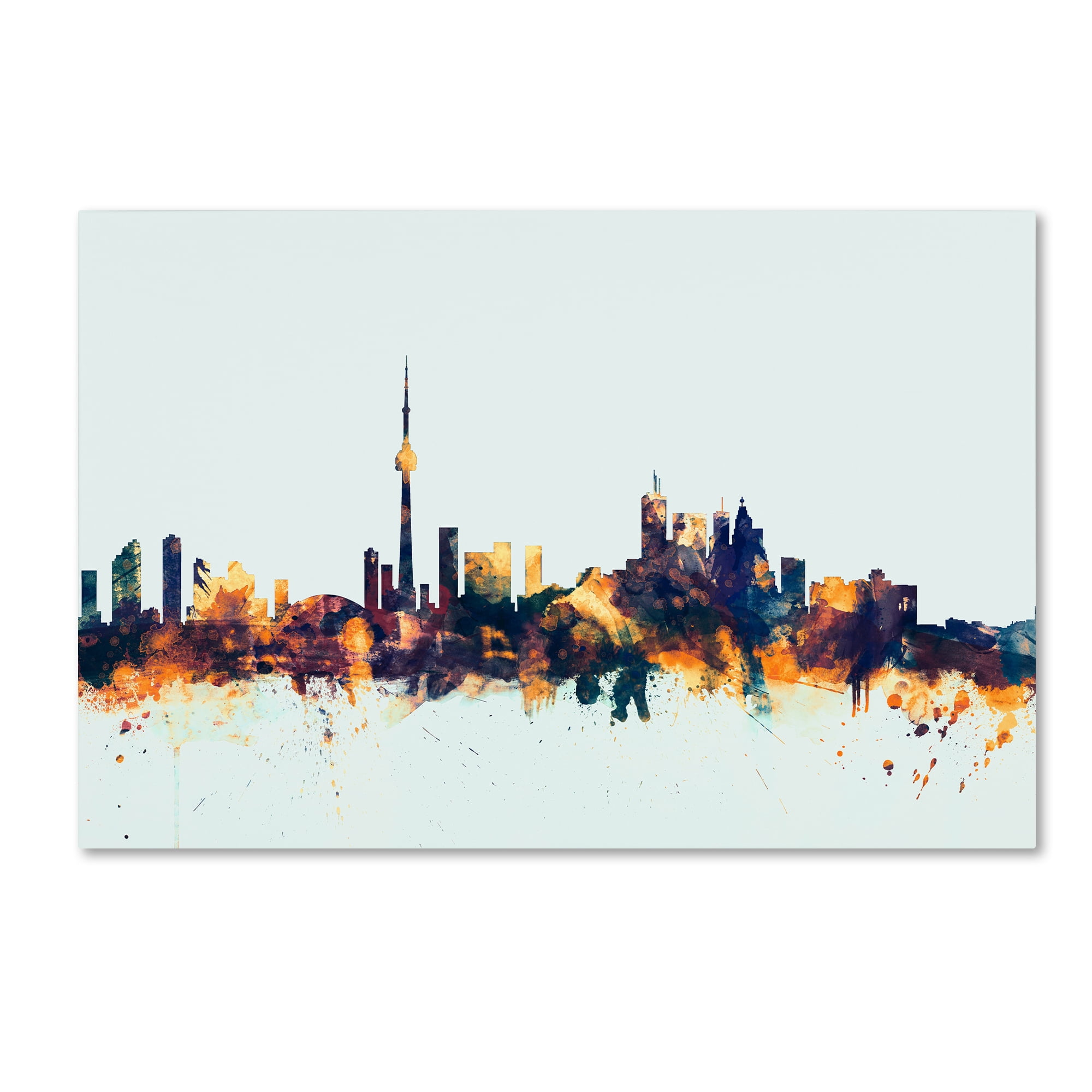 Trademark Fine Art "Toronto Canada Skyline Blue" Canvas Art by Michael Tompsett