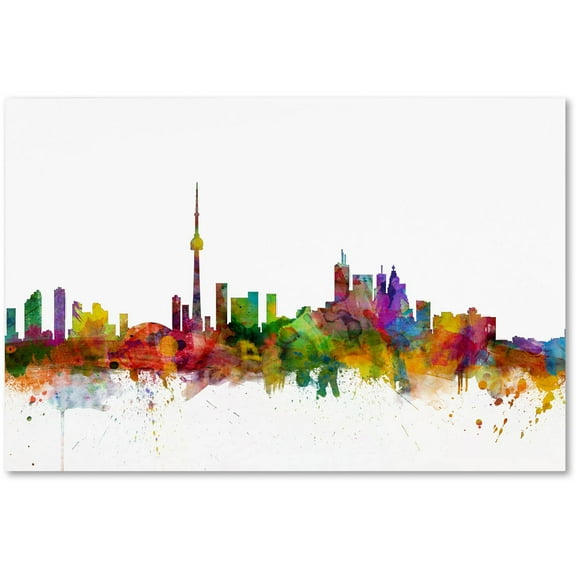Trademark Fine Art Michael Tompsett Toronto Canada Skyline IV Canvas Wall Art - 16x24