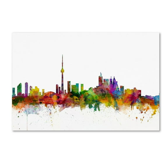 Trademark Fine Art Michael Tompsett Toronto Canada Skyline IV Canvas Wall Art - 12x19
