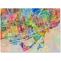 Trademark Fine Art "Toronto Street Map" Canvas Art by Michael Tompsett