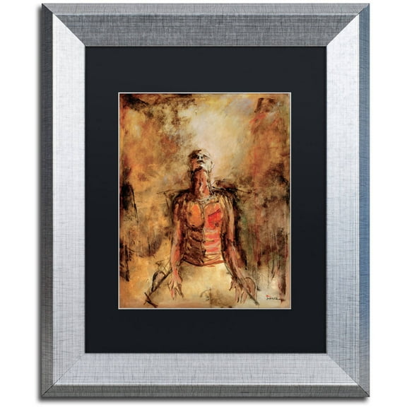 Trademark Fine Art "Totally Surrender" Canvas Art by Joarez, Black Matte, Silver Frame