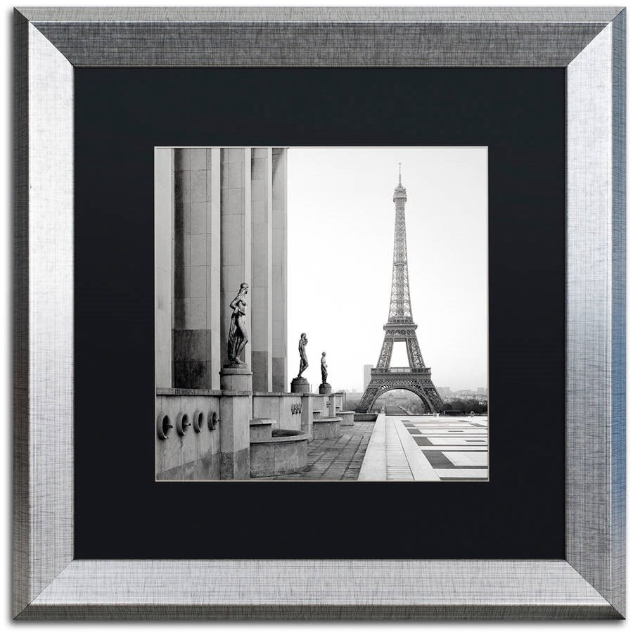 Trademark Fine Art "Tour Eiffel 5" Canvas Art by Alan Blaustein, Black Matte, Silver Frame