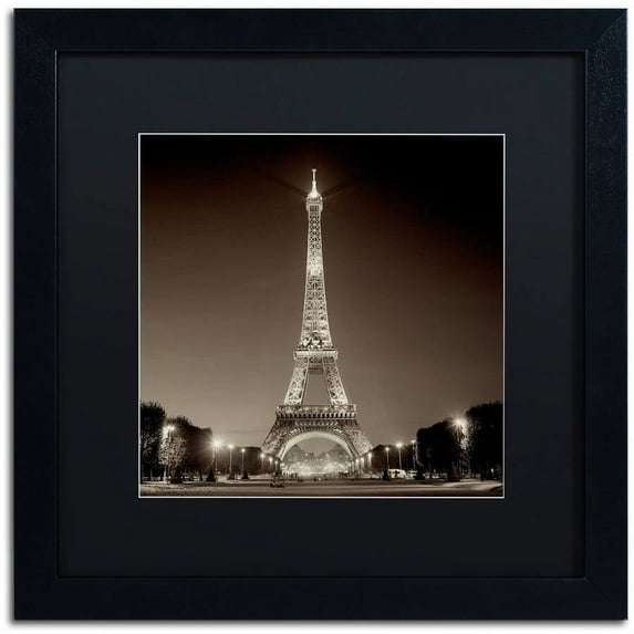 Trademark Fine Art "Tour Eiffel I" Canvas Art by Alan Blaustein, Black Matte, Black Frame