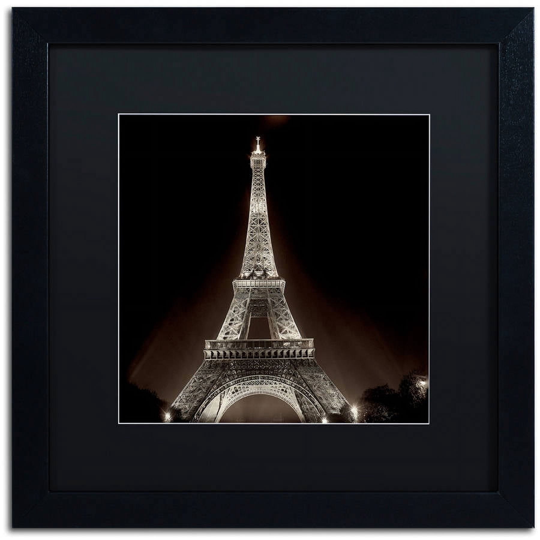 Trademark Fine Art "Tour Eiffel II" Canvas Art by Alan Blaustein, Black Matte, Black Frame