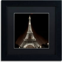 Trademark Fine Art "Tour Eiffel II" Canvas Art by Alan Blaustein, Black Matte, Black Frame