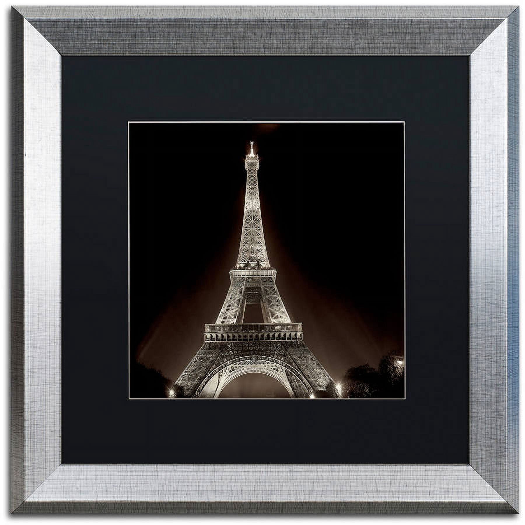Trademark Fine Art "Tour Eiffel II" Canvas Art by Alan Blaustein, Black Matte, Silver Frame