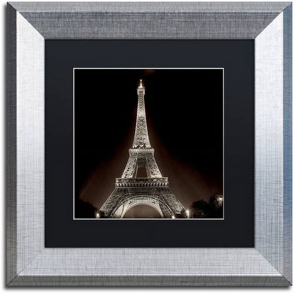 Trademark Fine Art "Tour Eiffel II" Canvas Art by Alan Blaustein, Black Matte, Silver Frame