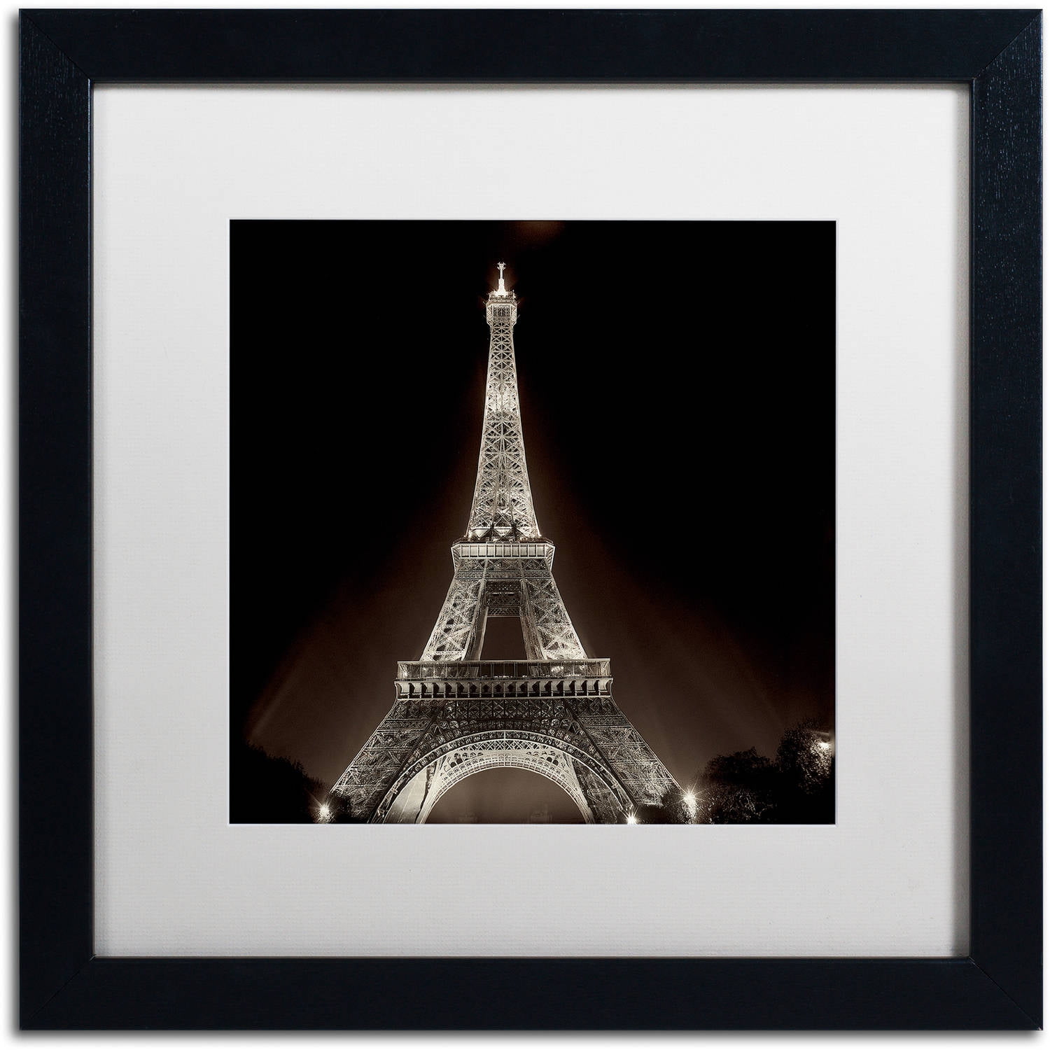 Trademark Fine Art "Tour Eiffel II" Canvas Art by Alan Blaustein, White Matte, Black Frame