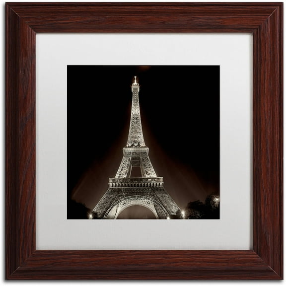 Trademark Fine Art "Tour Eiffel II" Canvas Art by Alan Blaustein, White Matte, Wood Frame