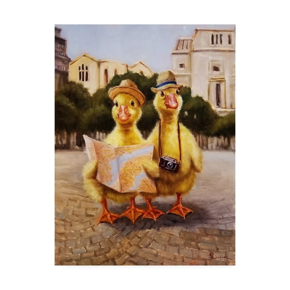 Trademark Fine Art 'Tourists' Canvas Art by Lucia Hefferna