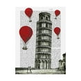 thumbnail image 1 of Trademark Fine Art 'Tower Of Pisa And Red Hot Air Balloons' Canvas Art by Fab Funky, 1 of 3