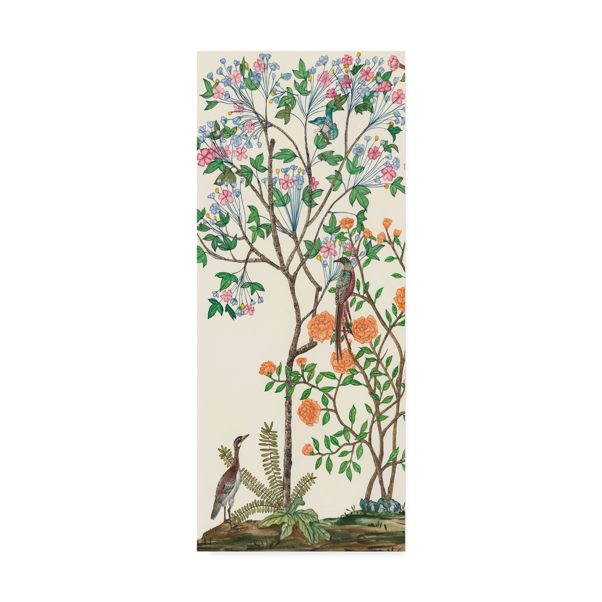Floral Chinoiserie Beige Canvas Art by Melissa Wang