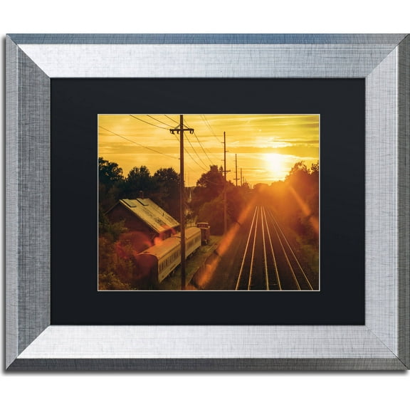 Trademark Fine Art "Train Depot" Canvas Art by Jason Shaffer, Black Matte, Silver Frame