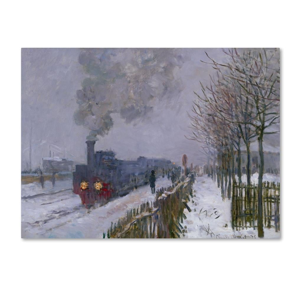 Trademark Fine Art "Train In the Snow" Canvas Art by Claude Monet