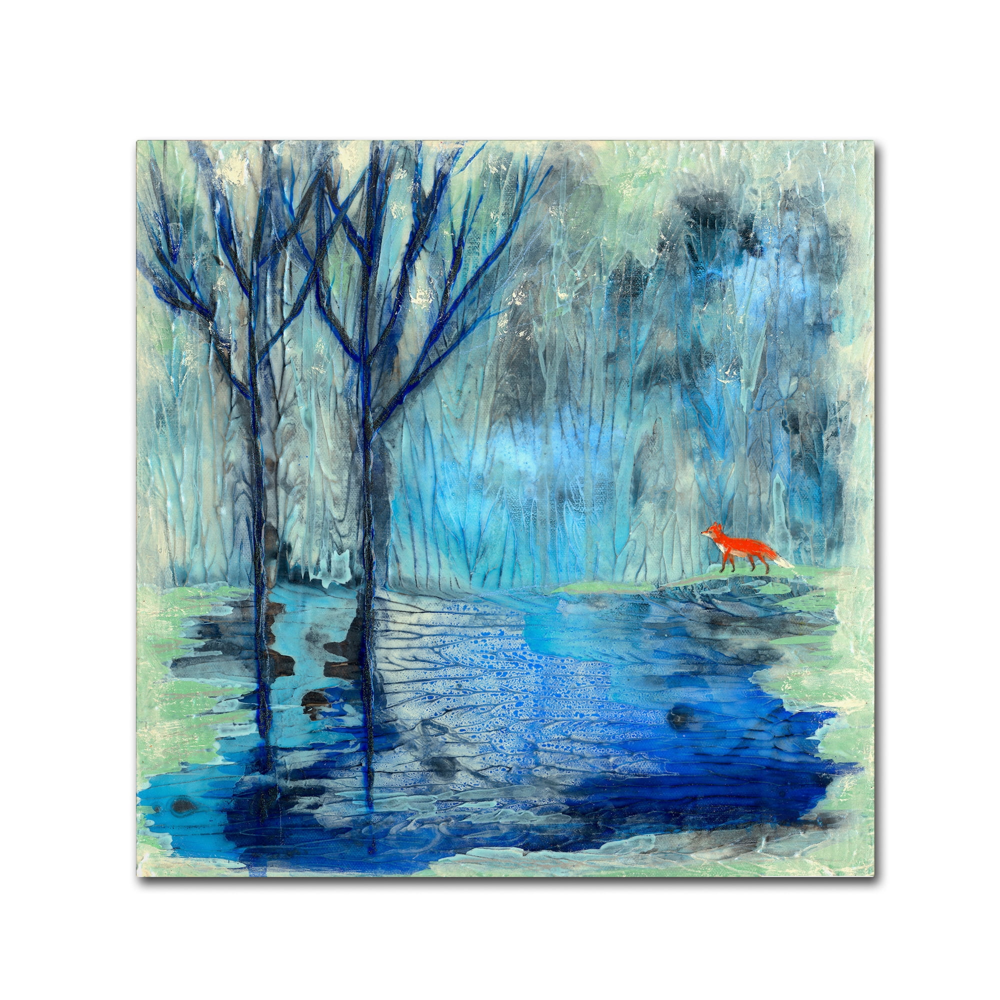 Tranquil Travels Blue Forest Landscape Canvas Art