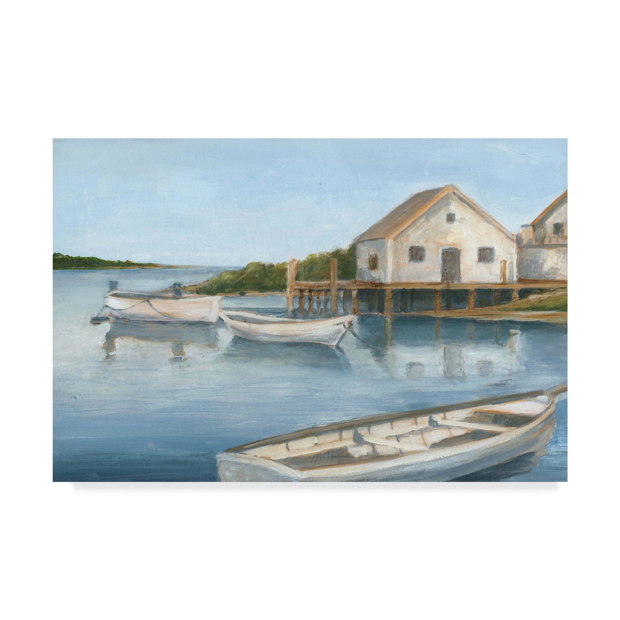 Tranquil Coastal Landscape Print on Canvas with Frame
