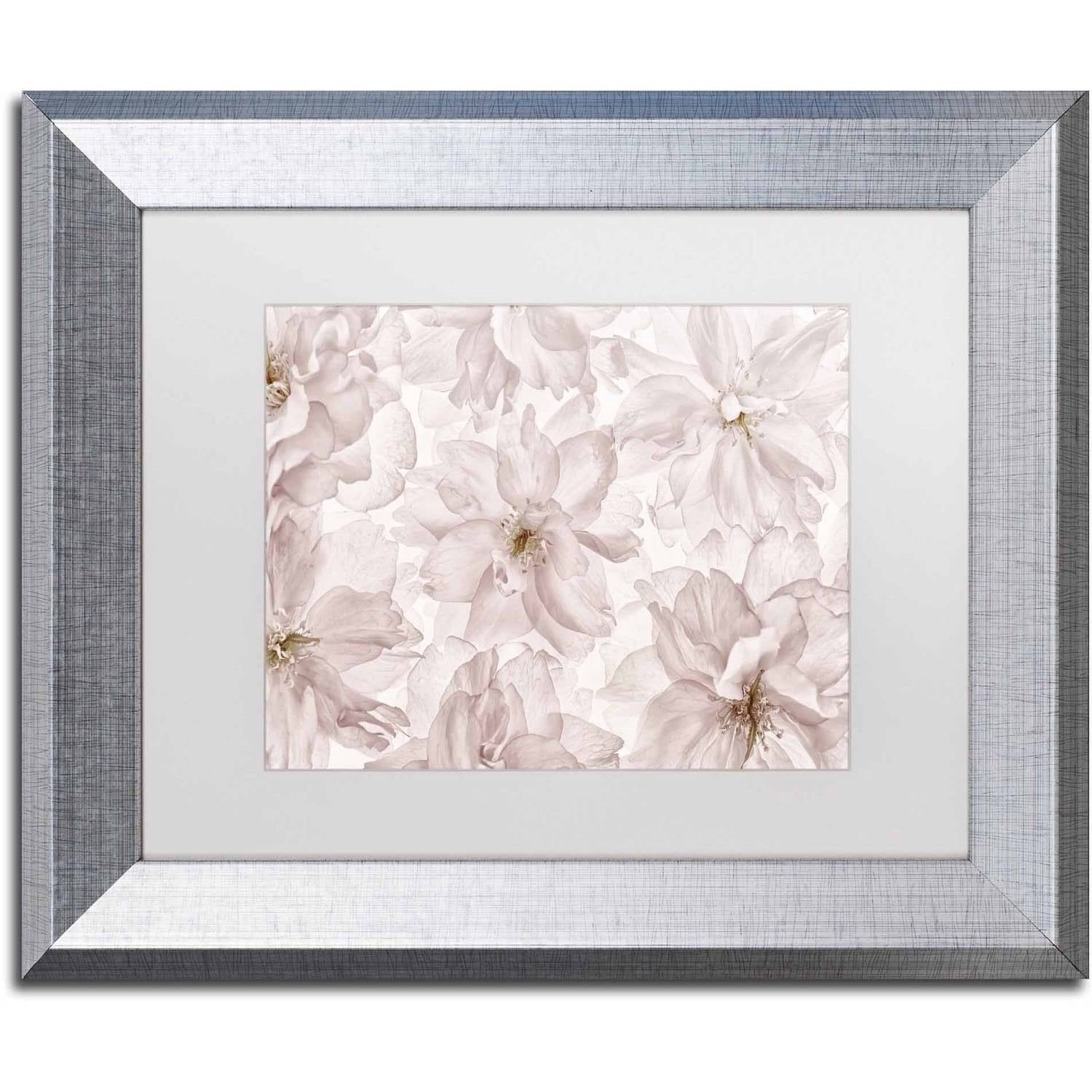 Trademark Fine Art 'Translucent Cherry Blossom' Canvas Art by Cora Niele, White Matte, Silver Frame