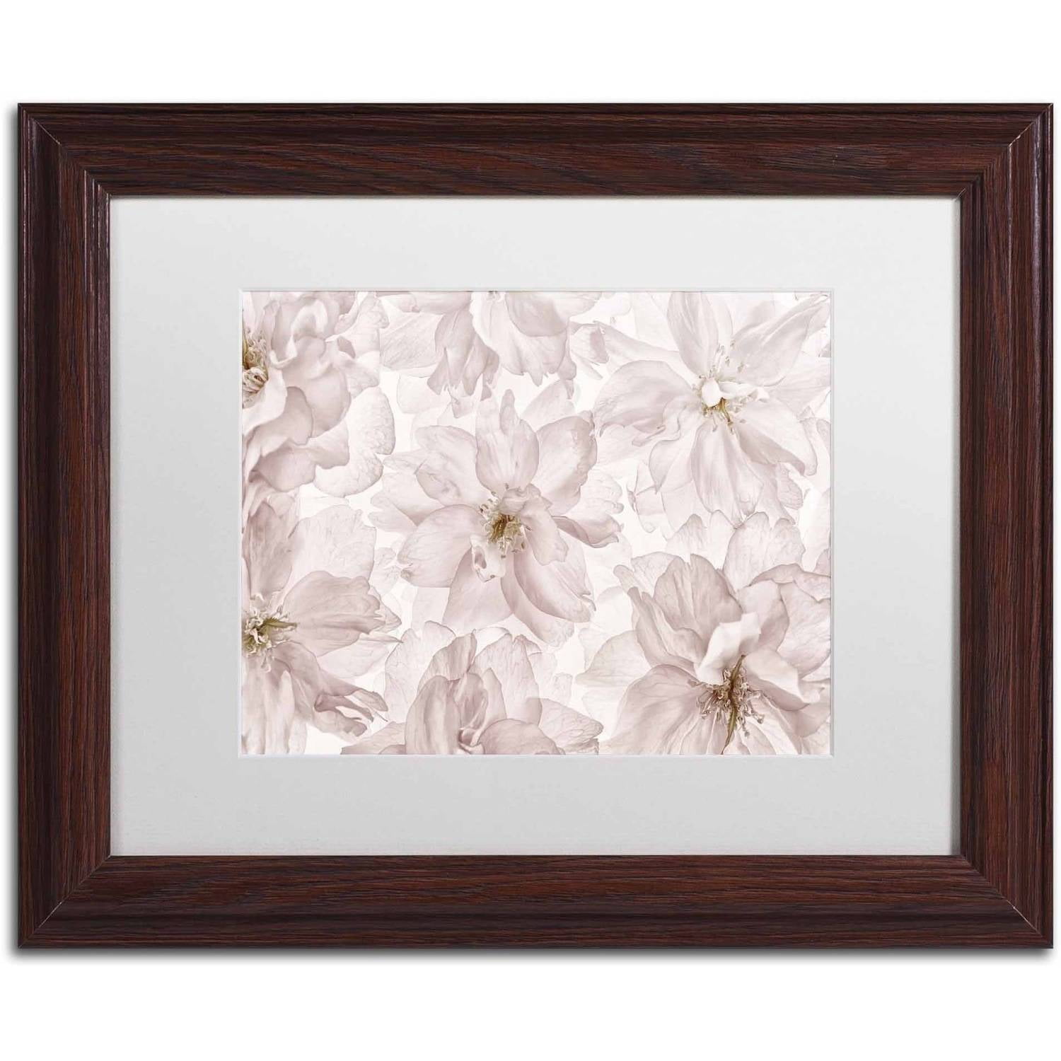 Trademark Fine Art 'Translucent Cherry Blossom' Canvas Art by Cora Niele, White Matte, Wood Frame