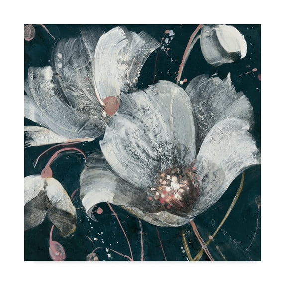 Trademark Fine Art 'Transluncent Poppies Navy' Canvas Art by Albena Hristova